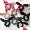 ملحقات الشعر أزياء النساء جميلات VEET BOW BANDS SCRUNCHIES TIE TIE PONYTAIN HOLDER 9 COLOR DROON DELLICK