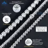 Cheap Price Moissanite Hiphop Necklace 2mm 3mm Iced Out Diamond Tennis Chain 925 Sterling Silver 4mm 5mm Moissanite Tennis Chain