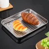 Stainless Steel Baking Tray Cooling Rack Set Grid Drying Distribution Frame Fruit Cake BBQ Tray Kitchen Multipurpose Oven Tray 240227