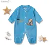 Footies Baby Footies Garçons Filles Bodys Nouveau-né Bébé Unisexe Poulpe Dessin Animé Motif Boutonnage Bébés Vêtements 0 9 Mois Respectueux de La Peau YQ240306