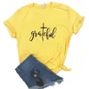 Women's T Shirts Grateful Christian Cross Print Women Tshirt Cotton Hipster Funny T-shirt Gift Lady Yong Girl Top Tee 6 Color Drop Ship