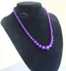 Pendants 6-14mm Natural Purple Amethyst Necklace Gift For Women Girls Beads Stones Jasper Jade 18inch Jewelry Making D