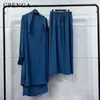 Jilbab 2 -częściowe zestawy muzułmańskie kobiety hidżab sukienka modlitewna Abaya Long Khimar Ramadan Eid Plain Abayas Islamski odzież szat 240229