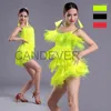 Scene Wear Child Women Latin Dance Dress for Girls Tassel Fringe Ballroom Salsa Tango National Standard Competition Practice Costumes