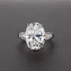 Original 925 Silber Oval Cut Simulierte Diamant Hochzeit Verlobung Cocktail Frauen Topas Ringe Finger Edlen Schmuck