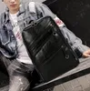Bolsa de ombro masculina 2 cores simples cor sólida viagem lazer mochila leve couro estudante mochila Joker duplo zíper bolsa de moda 1004 #