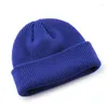 Bérets en gros crâne bonnets pour homme femme laine acrylique tricoté couleurs solides chapeau hiver chaud portable extérieur designer bonnets