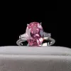 Original 925 Silber Oval Cut Simulierte Diamant Hochzeit Verlobung Cocktail Frauen Topas Ringe Finger Edlen Schmuck