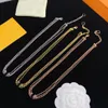 Elegant Three Layers Chain Necklace Luxury Designer Gold Silver Plated Charm Pendant Stainless Steel Chokers Fashion Women Jewerlry Wedding Gift With Box