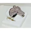 Hip Hop Jewelry Sheep Head Design Moissanite Diamond Gold Ring Irregular Gold Ring