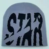 Beanie / Skull Caps Y2K Sombrero de punto Alfabeto STAR Sombreros de jacquard para hombres y mujeres Sombreros pop Sombreros de hip hop Deportes al aire libre Tendencias Calle T240306