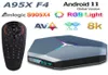 Amlogic S905X4 Android TV Box 4GB 32GB met G30S Spraakafstandsbediening 8K RGB Licht A95X F4 Smart Android110 TVbox Plex media serv8539993