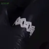 El último diseño de joyería de moda de Plata de Ley 925 con hielo completo Vvs Moissanite redondo Baguette diamantes Hiphop anillo cubano para hombre