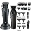 Rasoirs électriques Kemei 2296 Barber Tondeuse à cheveux sans fil 0mm Zero Gapped Carving Clipper Detailer Finition professionnelle Machine de découpe LL