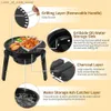 BBQ Grills Portable charcoal grill camping barbecue grill Korean barbecue grill with handbag used for picnics/travel/garden/home/campfire/party Q240305