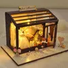 Arquitetura/casa de brinquedos diy para crianças, nova casa de boneca, casa de bonecas em miniatura com cobertura contra poeira, móveis, presente de aniversário td24 td25 td26