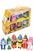 Conjunto de 6 peças poli carro crianças robô brinquedo transformar veículo desenho animado anime figura de ação brinquedos para crianças presente juguetes lj2009302135958