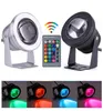 Aluminiumjusterbar RGB LED undervattensljus 10W 12V Aquarium Fountain Pool Light IP68 Vattentät med fjärrkontroller5931594