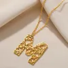 Colares pingentes origami letra inicial pingentes para mulheres jóias simples alfabeto de aço inoxidável acessórios gargantilha colar collier