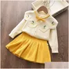 Flickans klänningar Girls Dresses Autumn Toddler Winter Baby Dres Girl Knit Dress Ruffled Sleeve Sweater Clothing Lace 230204 Drop Delivery Dh3ij