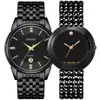 Conjunto de relógios clássicos de luxo para casal gen, relógio de pulso casual à prova d'água feminino elegante 9026 1885m quartzo digital cloc247r