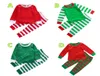 2018 Baby Christmas Pajamas Kids Nightwear Toputs Baby Boy Girl 2 قطعة ملابس قطنية صلبة ألوان مصممة للأطفال Xmas Clothing9152027
