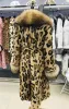 Pelz 2023 Heiße Verkäufe Frauen Fuchs Revers Kragen Natürliche Ganze Haut Echten Pelz Lange Jacke Echt Kaninchen Fell Leopard Print winter Mantel