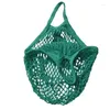 Sacos de compras 1 PCS 30/40 cm Grandes Totes de Algodão Dobrável Malha Net String Bag Reutilizável Bolsa de Armazenamento de Frutas