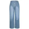 Damesjeans Hoge taille damesjeans 2022 herfst nieuwe retro flash broek losse casual wijde pijpen dames straatbroek J240306