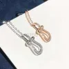 Desginer Freds jewelry Precision Edition Fei Jiaman Diamond Horseshoe Buckle Necklace with v Gold Plating and 18k Rose Gold Plating Light Luxury and Unique Pure Silv