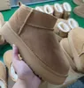 Chaussures décontractées de styliste pour femmes, plateforme australienne en fourrure, chaussures chaudes en cuir véritable, bottines moelleuses à la cheville