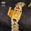 2024 modische Hip Hop 20mm Kette S925 Silber Gelb Gold Überzogene Diamant Moissanit Kette Männer Cuban Link Moissanit Halskette