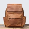 Backpack Vintage Leather Men's Large Capacity 15.6 Inch Laptop Bag Crazy Horse Retro Travel School Mochilas