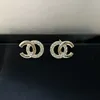 French luxury brand diamond stud earring gold silver earrings letter barnd fashion designer for women party gift