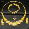 Halskette Ohrringe Set Luxus Big Crystal Für Frauen Dubai Vergoldet Schmuck Ring Armband Hochzeit Kostüme Schmuck Großhandel