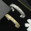 Gold Bracelet Woman Designer Jewelry full diamond Split bracelet sliver womens mens fashion charm bracelets Titanium Steel Bangle Couple Jewelry