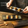 Borden Japanse rechthoekige keuken Sushibord Lang Dim Sum Platte bodem Diner Commercieel Creatief Keramisch Sashimi Koken