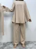 Sets Hot Selling Arrivals Moslimvrouw Tops en Broek Set Hoge Kwaliteit Twee Stuk Set voor Vrouwen Islamitische Turkije Kleding Dubai Mode