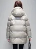 Женские плащи 2024, женская зимняя пуховая хлопковая куртка, женская длинная верхняя одежда с капюшоном, женское пальто с толстой подкладкой, парки