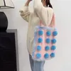 Evening Bags Japan Style Fashion Faux Fur For Women Luxury Designer Handbags Purses 2024 In Polyester Ball Plush Trim Slim Shoulder