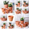 Planters & Pots Low Temperature Ceramic Flower Pots Red Y International Breathable Clay Succent Green Plant Containers Landscape Garde Dhidm