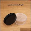 Perfume Bottle 30Pcs/Lot Wholesale 50G Plastic Loose Powder Jar With Sifter 50Ml Cosmetic Cream Container Black Matte Cap Makeup Com Dhooe