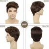 Hair Wigs Short Male s Synthetic Wig for Men Straight Natural Looking Brown Cosplay Costume Party Halloween Daily Use 240306