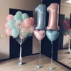 Decoração de festa 40 polegadas grande número rosa balões de folha feliz aniversário decorações adulto crianças menina 1 2 3 5 10 15 18 30 35 40 50 60 anos de idade
