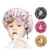 Ayarlanabilir Tersinir Saten Kids Bonnet Saten Astar Gece Uyku Kapakları Çocuklar Kız Kemo Kapak Kepçesi Saç Saç Bakımı Yumuşak Sevimli Şapka Zz