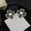 Stud brand sweet flower designer earrings studs women retro gold black pink love earring earings ear rings jewelry gift newest arrival 240306