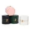 Mini black octagonal box PU leather advanced vintage jewelry display recommended wedding diamond ring box 240222