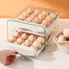 Storage Bottles 1pcRefrigerator Egg Box Drawer Type Crisper Kitchen Carton Tray Can Be Stacked Double-layer Shelf