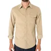 Heren T-shirts Mode Corduroy Lente Zak Knop Lange mouw Revers Effen Kleur Shirt Top Kort Met