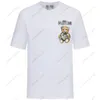 2024 Spring/Summer Moschinoes Women T Shirt Teddy Bear Ręcznie narysowany szkic wydruk luźne dopasowanie koszulka z krótkim rękawem unisex z krótkim rękawem